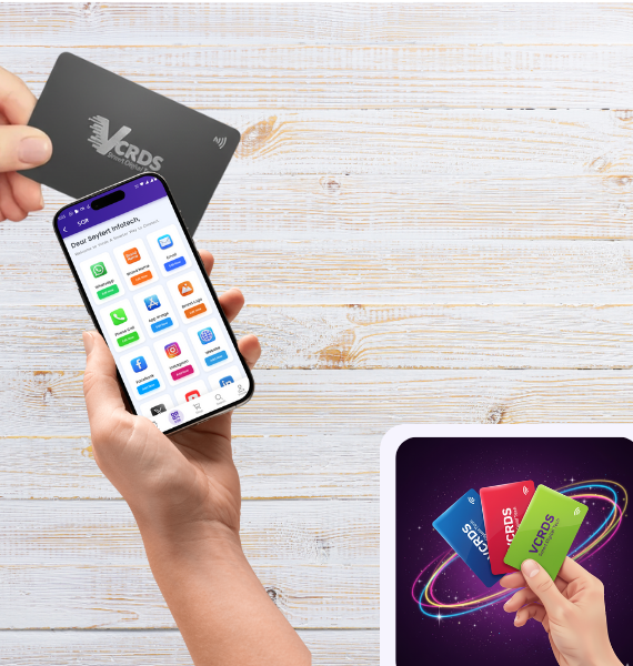 VCrds NFC Smart Card - Tap to Connect Technology